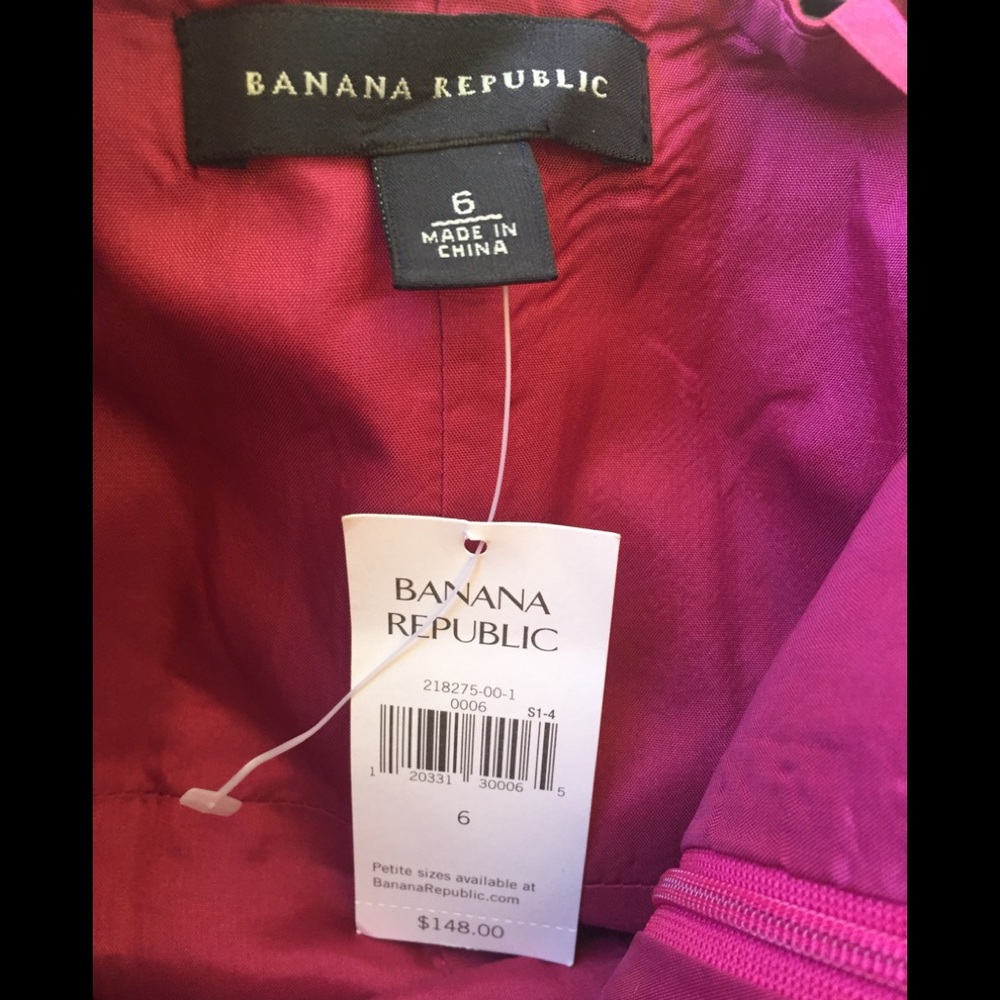 Banana Republic SILK dress 👗 lined light plum dark pink 6 - Picture 1 of 8